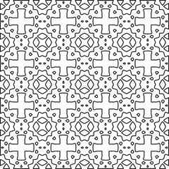 Stylish texture with figures from lines.
Abstract geometric black and white pattern for web page, textures, card, poster, fabric, textile. Monochrome graphic repeating design. 