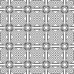 Stylish texture with figures from lines.
Abstract geometric black and white pattern for web page, textures, card, poster, fabric, textile. Monochrome graphic repeating design. 