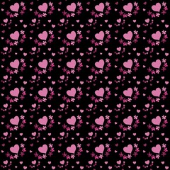 Fototapeta na wymiar valentine card with heart seamless pattern with hearts background with stars flowers colorful 