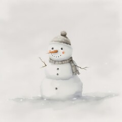 snowman on a snowy day