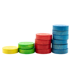 a business chart, builded with wooden game token