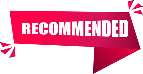 Fototapeta premium Vector Illustration Modern Red Recommended Speech Bubble Sign on white background..eps