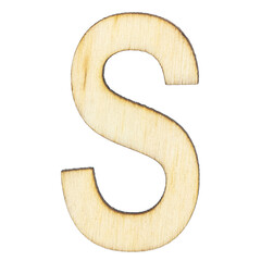 letter S of wood with wooden texture