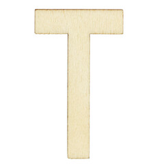 letter T of wood with wooden texture
