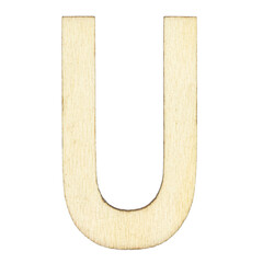 letter U of wood with wooden texture