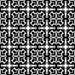 Fototapeta na wymiar Seamless pattern of black shapes on white background.