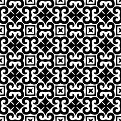 
Seamless pattern of black shapes on white background.