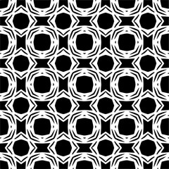 Seamless pattern of black shapes on white background.