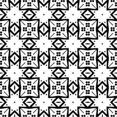 Seamless pattern of black shapes on white background.