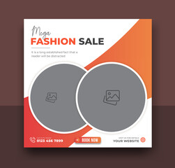 Fashion Sale Social Media post Template Design. Suitable web Banner and web internet ads. Editable Vector Illustration