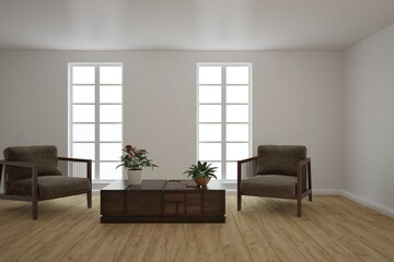 Modern interior design. 3D illustration