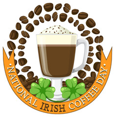 National Irish coffee day banner design