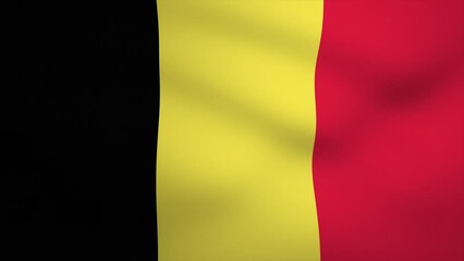 Belgium Waving Flag Background Animation. Looping seamless 3D animation. Motion Graphic - Powered by Adobe