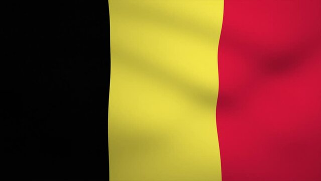 Belgium Waving Flag Background Animation. Looping seamless 3D animation. Motion Graphic