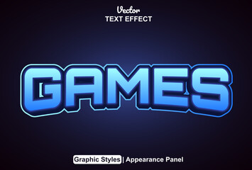 Games text effects with graphic style and editable.