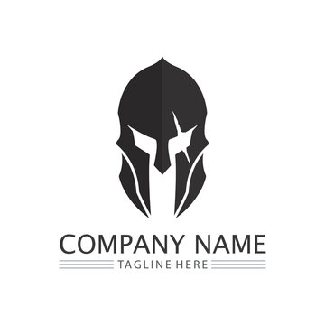 spartan and gladiator helmet logo icon designs vector
