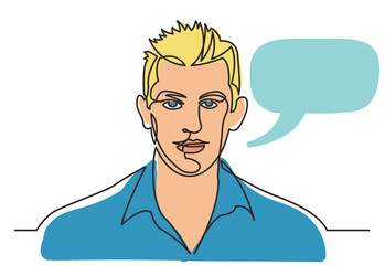continuous line drawing man in shirt 2 colored - PNG image with transparent background