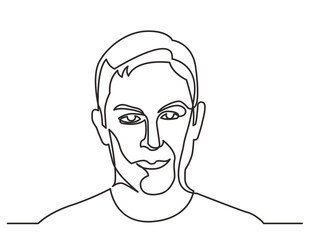 continuous line drawing positive looking man - PNG image with transparent background