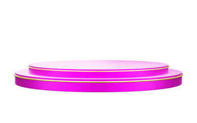 purple podium with glowing golden ring 