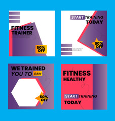 Fitness gym social media post and web banner