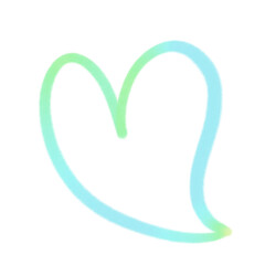 Rainbow line Heart, Valentine, signs and symbols, Hand drawn in doodle style.	