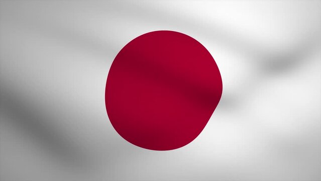 Japan Waving Flag Background Animation. Looping seamless 3D animation. Motion Graphic