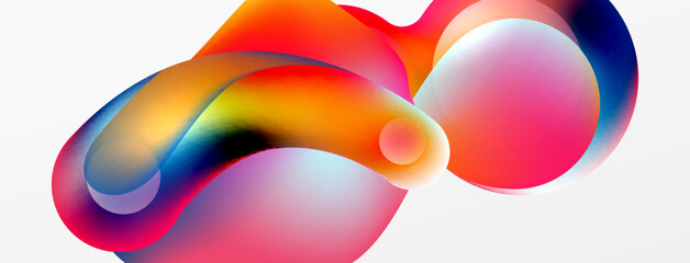 Fluid abstract background, round shapes and circle flowing design for wallpaper, banner, background or landing