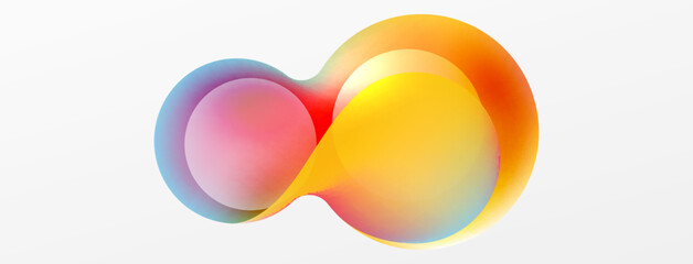 Fluid abstract background, round shapes and circle flowing design for wallpaper, banner, background or landing