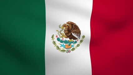Mexico Waving Flag Background Animation. Looping seamless 3D animation. Motion Graphic - Powered by Adobe