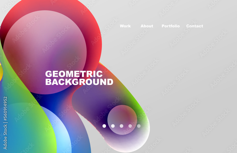 Fototapete Abstract liquid background for your landing page design. Web page for website or mobile app wallpaper