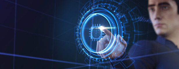 Internet of things - IOT concept. Businessman offer IOT products and solutions.