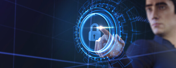 Cyber security data protection business technology privacy concept.