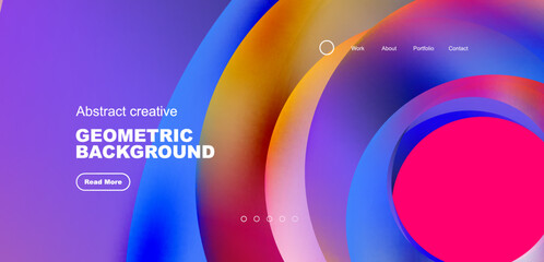 Round shapes, circles and rings composition. Business or technology design for wallpaper, banner, background, landing page, wall art, invitation, prints