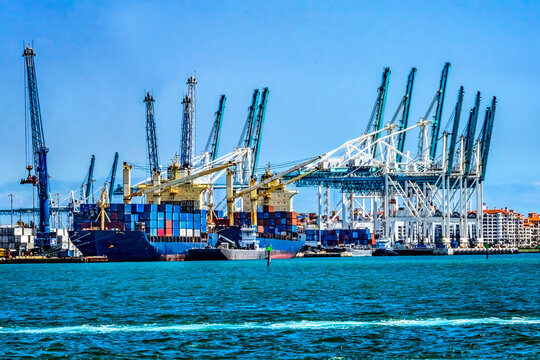 Port of Miami Freighter Miami Florida