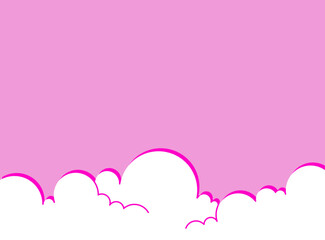 Vector valentines day pink cloud background 