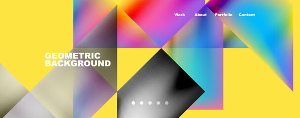 Trendy minimal geometric composition abstract background. Triangle fluid bright colors backdrop. Vector Illustration For Wallpaper, Banner, Background, Card, Book Illustration, landing page