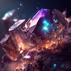 Galaxy colored crystals