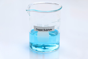 copper sulphate in bottle , chemical in the laboratory and industry