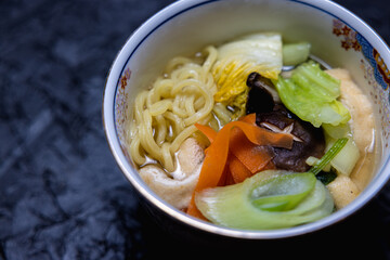 Vegetable ramen nabe is a classic Japanese winter dinner.