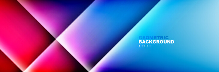 Abstract background - squares and lines composition created with lights and shadows. Technology or business digital template. Trendy simple fluid color gradient abstract background