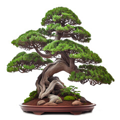 Beautiful expensive bonsai tree on white background  - obrazy, fototapety, plakaty