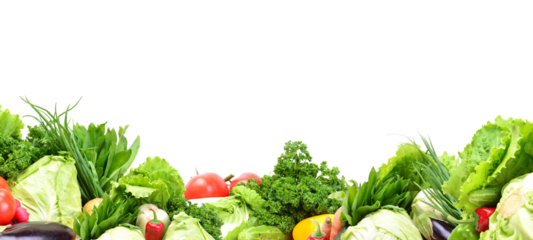Fresh vegetables frame isolated 