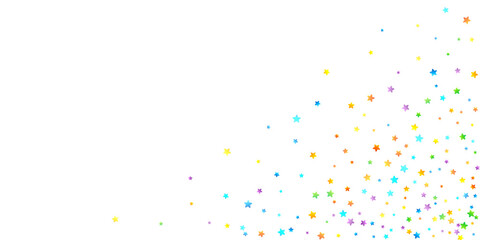 Rainbow Festive Confetti. Carnival Star Falling.
