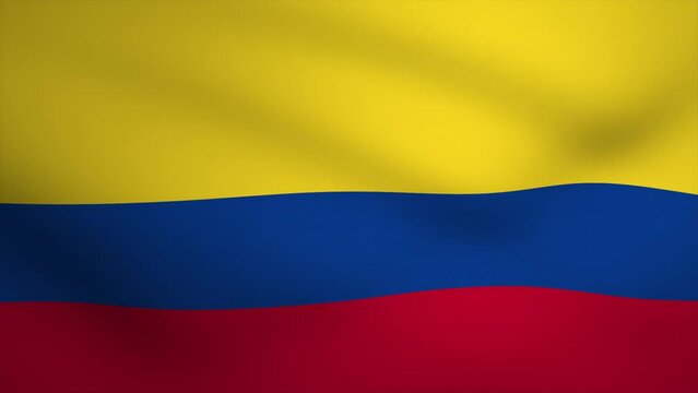 Colombia Waving Flag Background Animation. Looping seamless 3D animation. Motion Graphic