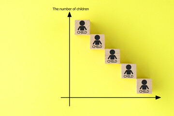 子供の数が減少するグラフイメージ