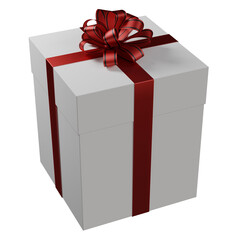 white body and red ribbon gift box, 3d rendering