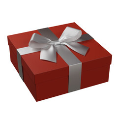 red body and white ribbon gift box, 3d rendering