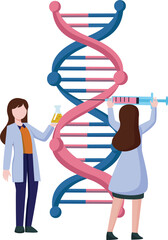 Gene therapy . Scientist treat DNA