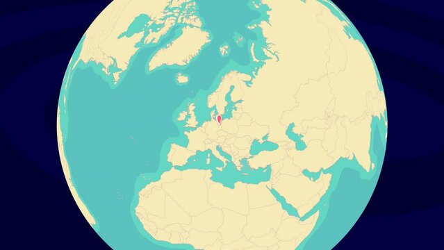 Zooming To Berlin Location On Stylish World Globe