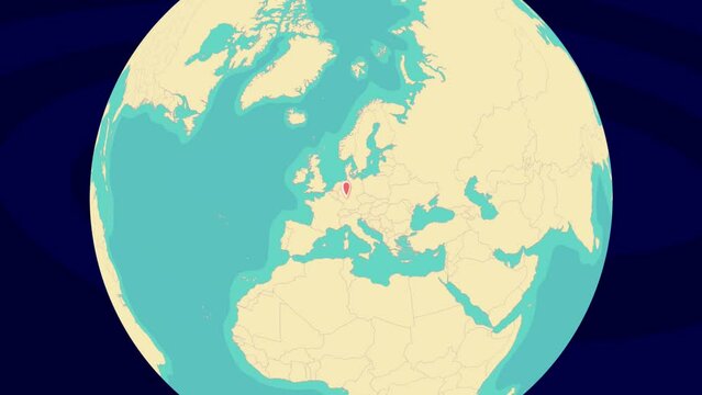 Zooming To Frankfurt Location On Stylish World Globe